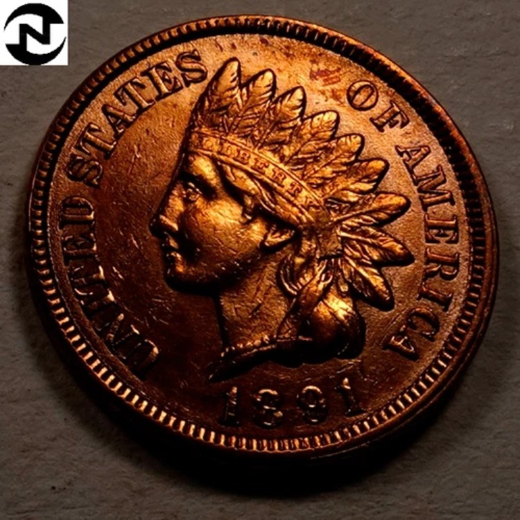 1891年インディアンヘッドペニーセント?チョイスBU（赤）?（I410）