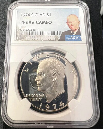 ???1974年 S アイゼンハワー ダラー NGC PF69? スターカメオ付き！まばゆいばかりの美しさ！希少価値！???