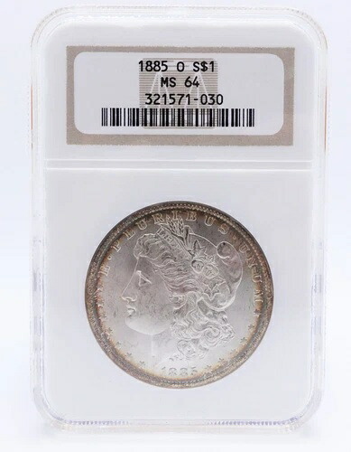 1885-O モルガン銀貨 1ドル硬貨 - NGC MS 64