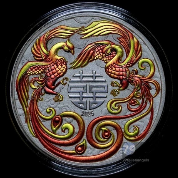 2025年 ダブルフェニックス 神話と伝説 赤色銀貨 1オンス BUコイン カプセル入り 63,525円