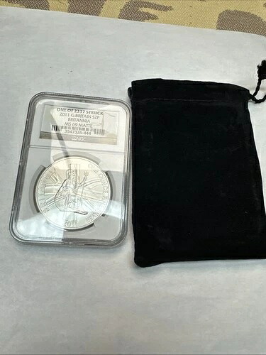 2011年 1オンス ブリタニアシルバー2ポンドコイン NGC MS69 マット 発行枚数わずか2,337枚