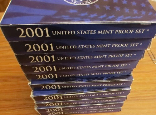 2001年 プルーフセット 10セット 米国造幣局 10枚セット クォーター5枚 + コイン5枚 COA