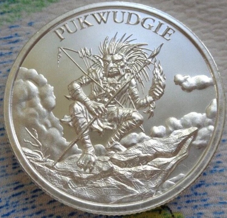 2オンス PUKWUDGIE 未確認動物学シリーズ BU ラウンド .999 純銀