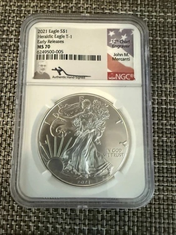 NGC ジョン・マーカンティ MS 70 2021 タイプ1 シルバーイーグル アーリーリリース