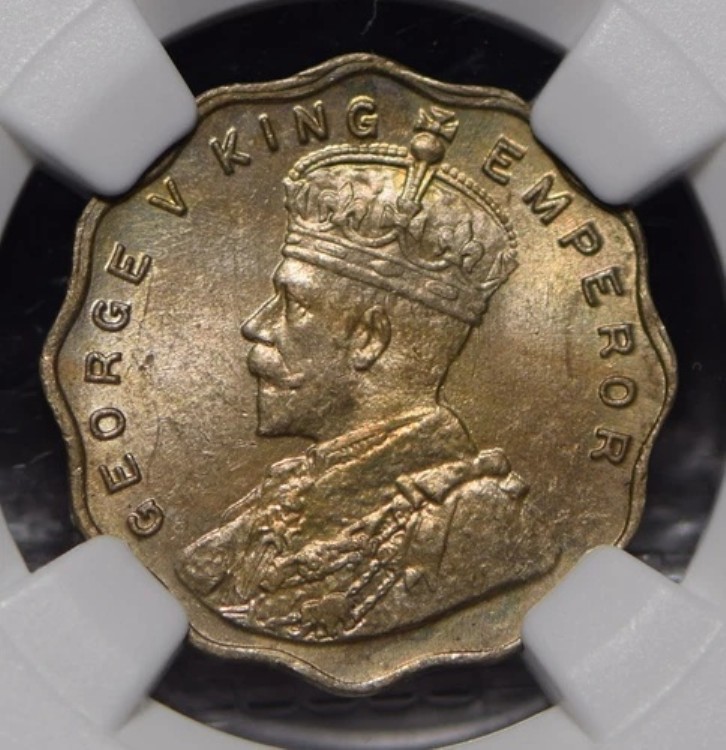 イギリス領インド 1919年 アンナ NGC MS62 NG0922 同梱配送