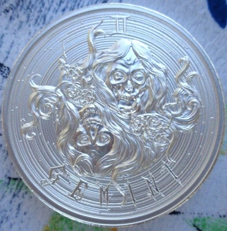 2オンス ジェミニ ゾンビ ゾディアックシリーズ 厚手 BU ラウンド .999 純銀