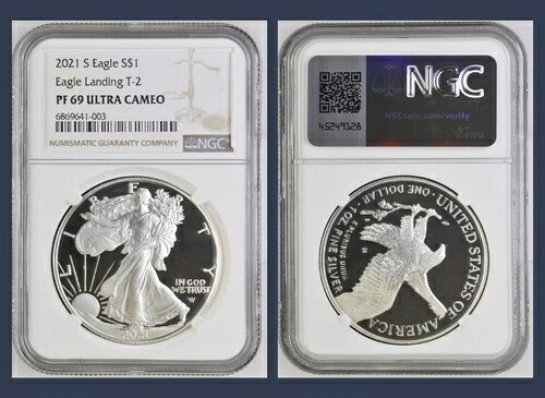 2021-S プルーフ アメリカン シルバー イーグル (タイプ 2) PF-69 NGC 63,525円