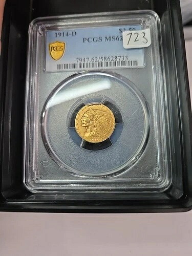 1914-D 2.5ドル インディアンゴールド クォーターイーグル PCGS MS62 ベターデートコイン