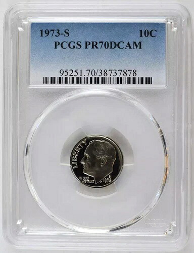 1973年 Sダイム ルーズベルト PCGS PR-70 DCAM