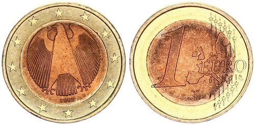 2002年 Frg Lack 貨幣 内側部分付き 1セント ブランク Prfr. 97371|WORLD RESOURCE【KING店】
