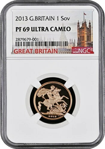 2013年 イギリス 1ソブリン金貨 - PF 69 ウルトラカメオ、送料無料