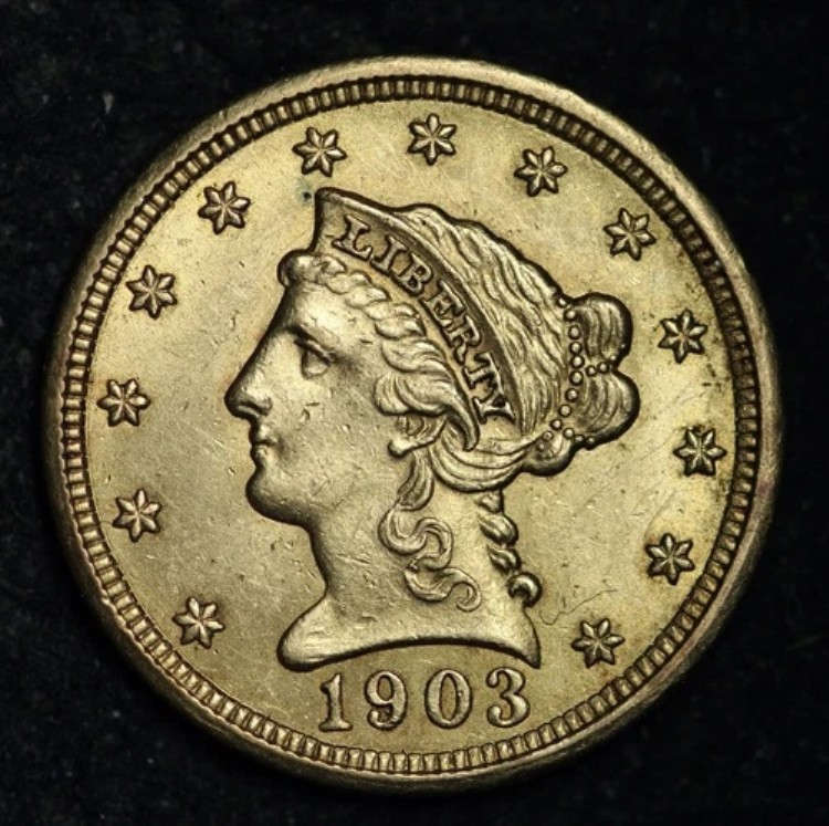 1903年 金貨 2.50ドル クォーターイーグル チョイス BU 未流通 MS 送料無料 E397GHLA