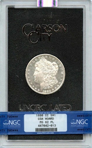 1880-CC モルガン・ダラー GSA ホード S$1 NGC MS62PL