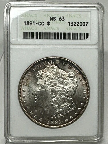 1891-CC モルガン銀貨 - ANACS MS-63 - ミントステート 63 388,575円