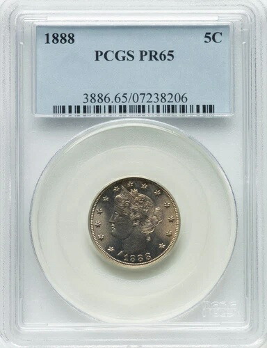 1888 年リバティ ニッケル - PCGS PR65 - ゴージャスなライト ゴールド トーン - 素晴らしい品質!
