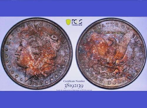 1880/9年代 モーガン・ダラー Ms63PL POP 40 デュエルトーン ネオンクロマティック ジェム PCGS/GS/QRC