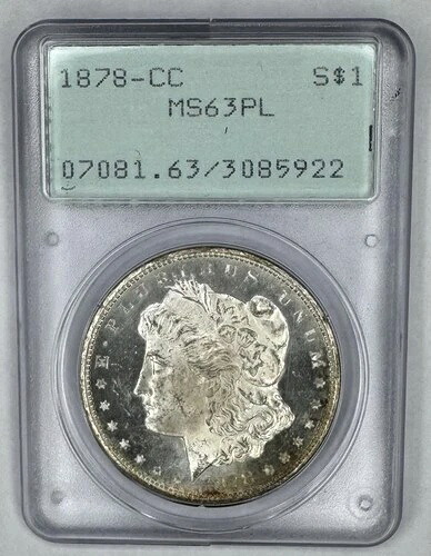 1878 CC モルガン シルバー ダラー PCGS MS63 PL ??RATTLER/OGH & PROOF LIKE????｜WORLD RESOURCE【KING店】