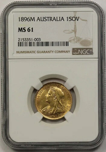 1896年オーストラリア 1SOV NGC MS 61 ゴールドソブリン