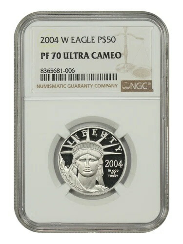2004-W $50 自由の女神像 NGC PR70DCAM - $50 プラチナイーグル
