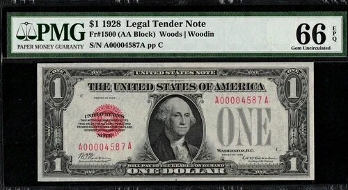 1928 $1 LT A00004587A P.M.G #66EPQ