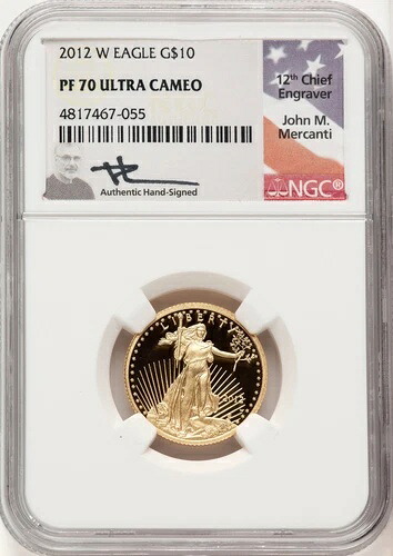 2012-W 10ドル クォーターオンス イーグル金貨 ジョン・マーカンティ NGC PF70｜WORLD RESOURCE【KING店】
