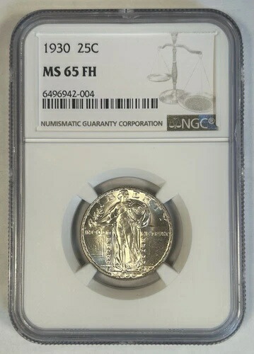 1930年 スタンディング・リバティ・クォーター NGC MS 65 FH PQ