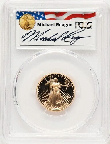 2004-W プルーフ ゴールド イーグル 1/4オンス レーガン レガシー シリーズ マイケル レーガン PCGS MS70｜WORLD RESOURCE【KING店】