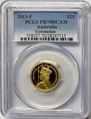 2013 P オーストラリア $25 クイーン エリザベス 2 世戴冠式 PCGS PR-70 DCAM｜WORLD RESOURCE【KING店】