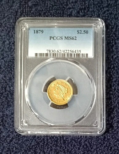 1879 年リバティヘッド 2 1/2 ドル金貨クォーターイーグル、PCGS MS-62、素晴らしい！｜WORLD RESOURCE【KING店】