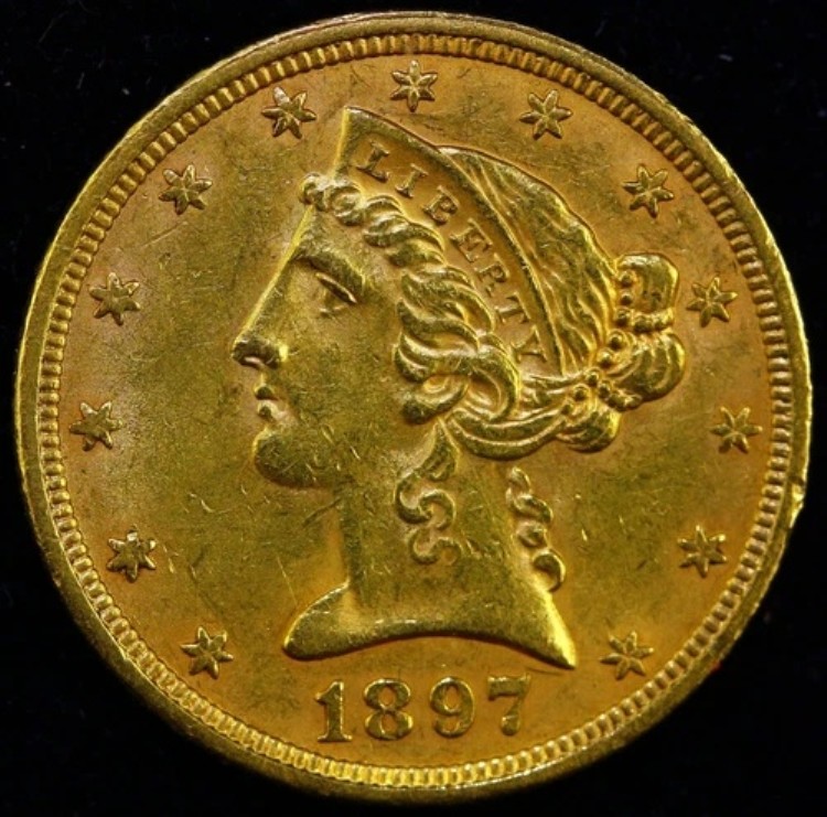 1897年 5ドル金貨 ハーフイーグル ほぼ未流通