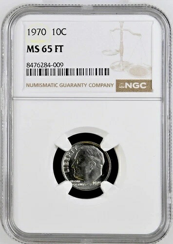 1970年ルーズベルト・ダイム・フルトーチ、NGC MS 65