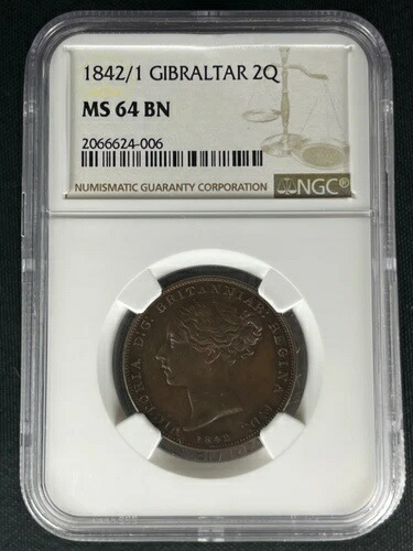 1942/1 ジブラルタル 2クォート - NGC MS 64 BN A2