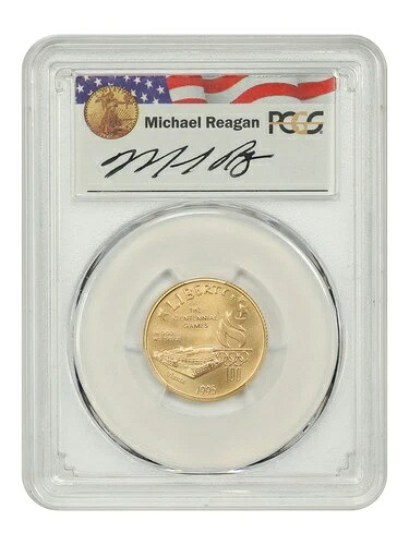 1995-W $5 スタジアム PCGS MS70 (レーガン署名) - $5 現代記念金貨