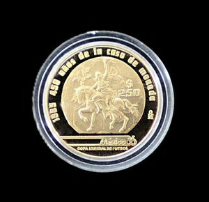 1986年メキシコ250ペソワールドカップ1/4オンス金貨