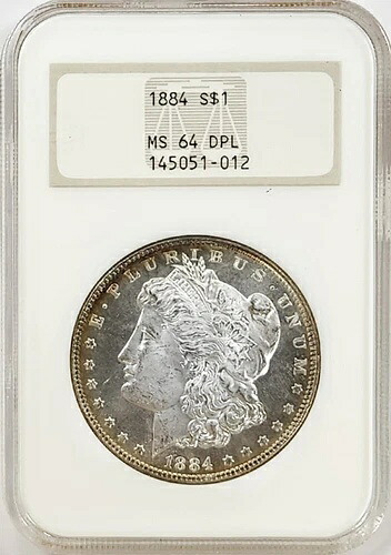 1884年 モルガン銀貨 NGC MS64DPL オールドファット NGCホルダー