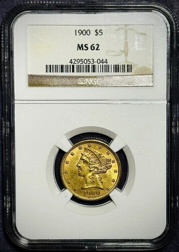 1900年 5ドル リバティゴールド ハーフイーグル - NGC MS62