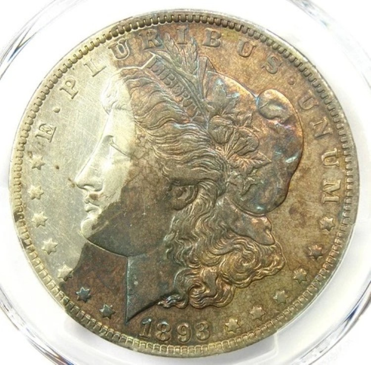 1893-O モルガン銀貨 1ドル - PCGS AU認定詳細 - AUで希少な日付 393,030円