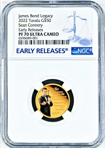 2022年 ジェームズ・ボンド プルーフ 50ドル 1/4オンス 金貨 NGC PF70 レガシー シリーズ1 ショーン・コネリー 394,020円