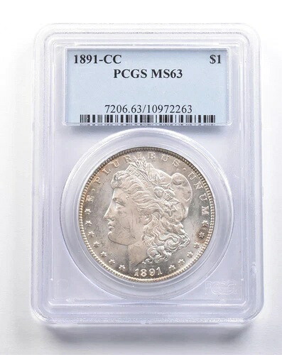 1891-CC モルガン銀貨 MS63 PCGS *4955｜WORLD RESOURCE【KING店】