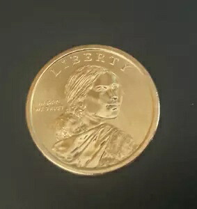 2009-P $1 弱いエッジの文字が入ったネイティブアメリカンの金色の非常に珍しいコイン