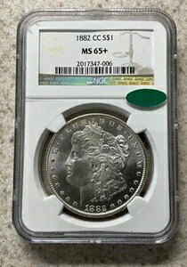 1882年CCモルガンNGC MS 65+、非常に美しいコイン！フロストホワイト！