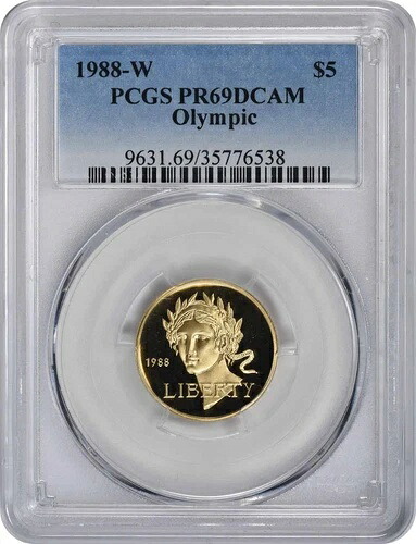 1988-W オリンピック 5ドル金貨 5ドルプルーフ記念品 PR69DCAM PCGS
