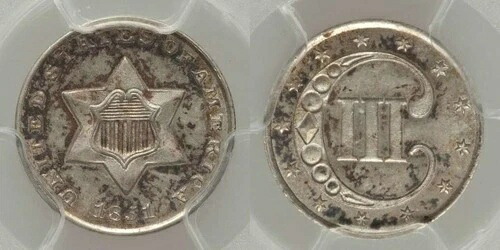 美しい1851年3セント未流通銀貨 PCGSグレード MS65 397,485円
