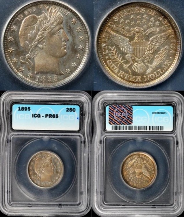 1895年 25セント プルーフ バーバー クォーター ICG PR 65｜WORLD RESOURCE【KING店】
