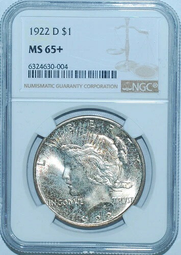 1922年 D NGC MS65+ ピースシルバーダラー