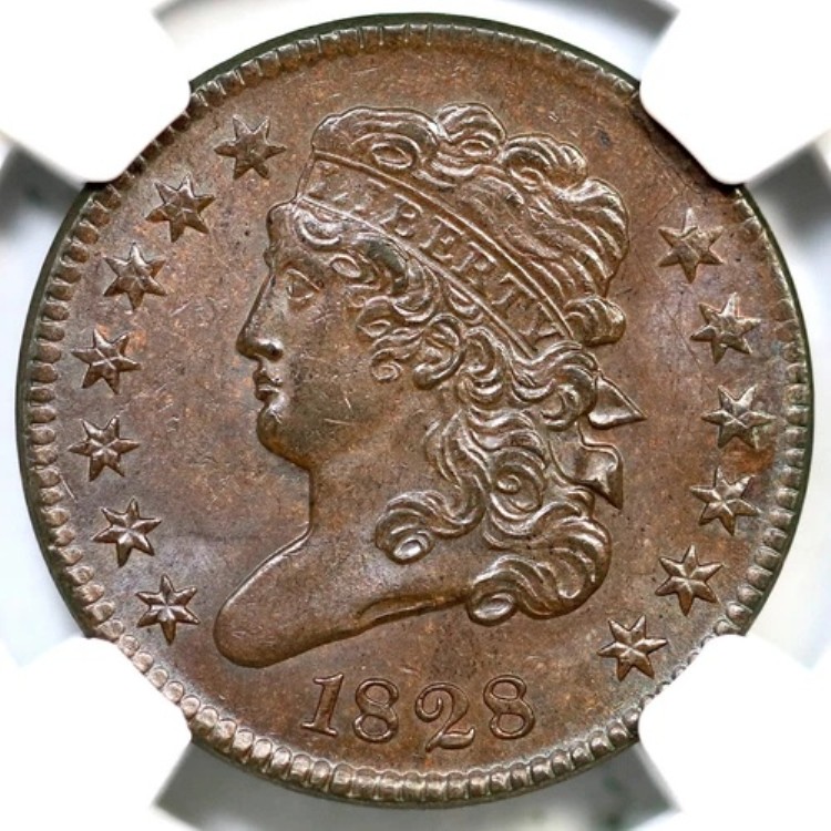 1828 C-3 R-1 NGC MS 64 BN クラシックヘッド ハーフセントコイン 1/2c｜WORLD RESOURCE【KING店】