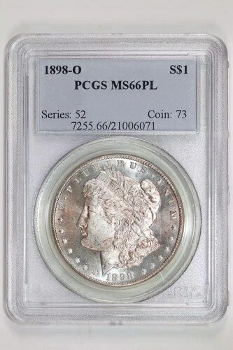 1898-O モーガン ドル PCGS MS66 PL - 派手な & 非常に高品質!