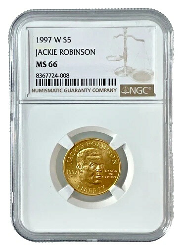 1997-W $5 ジャッキー・ロビンソン NGC MS66 - $5 現代記念金貨