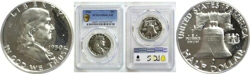 1950年 50セント フランクリン ハーフダラー PCGS プルーフ 64 CAM｜WORLD RESOURCE【KING店】