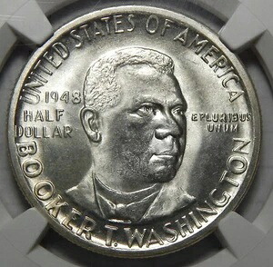 1948-S NGC MS67 ブッカー・T・ワシントン ハーフドル銀貨 記念品